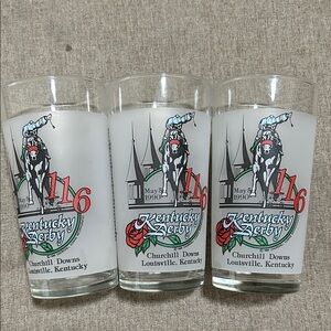 Kentucky Derby Frosted Glass Set